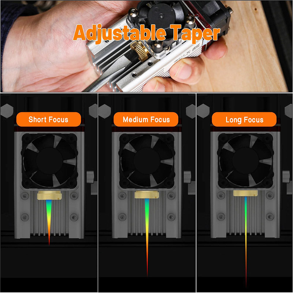 NEJE A40640 12W Laser Module Kit, 0.04*0.06mm Focus Spot, Metal Air Nozzle Module Radiator, FAC Tech 2 x Beam, 20mm Cutting Thickness
