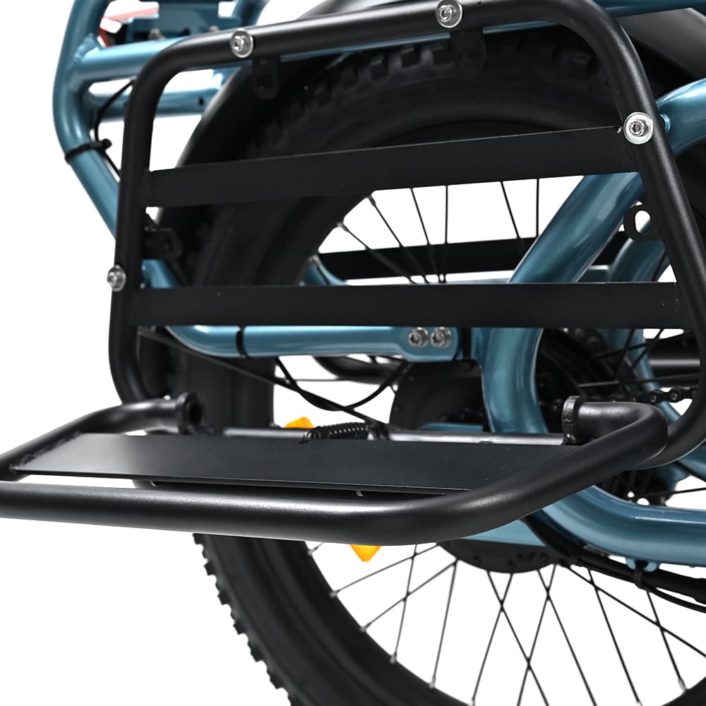 ONESPORT OT01 Electric Cargo Bike, 650W Motor, 48V 27Ah Battery, 20*2.6-inch Tire, 25km/h Max Speed, 100km Max Range, Hydraulic Disc Brakes, Front Suspension Fork - Blue