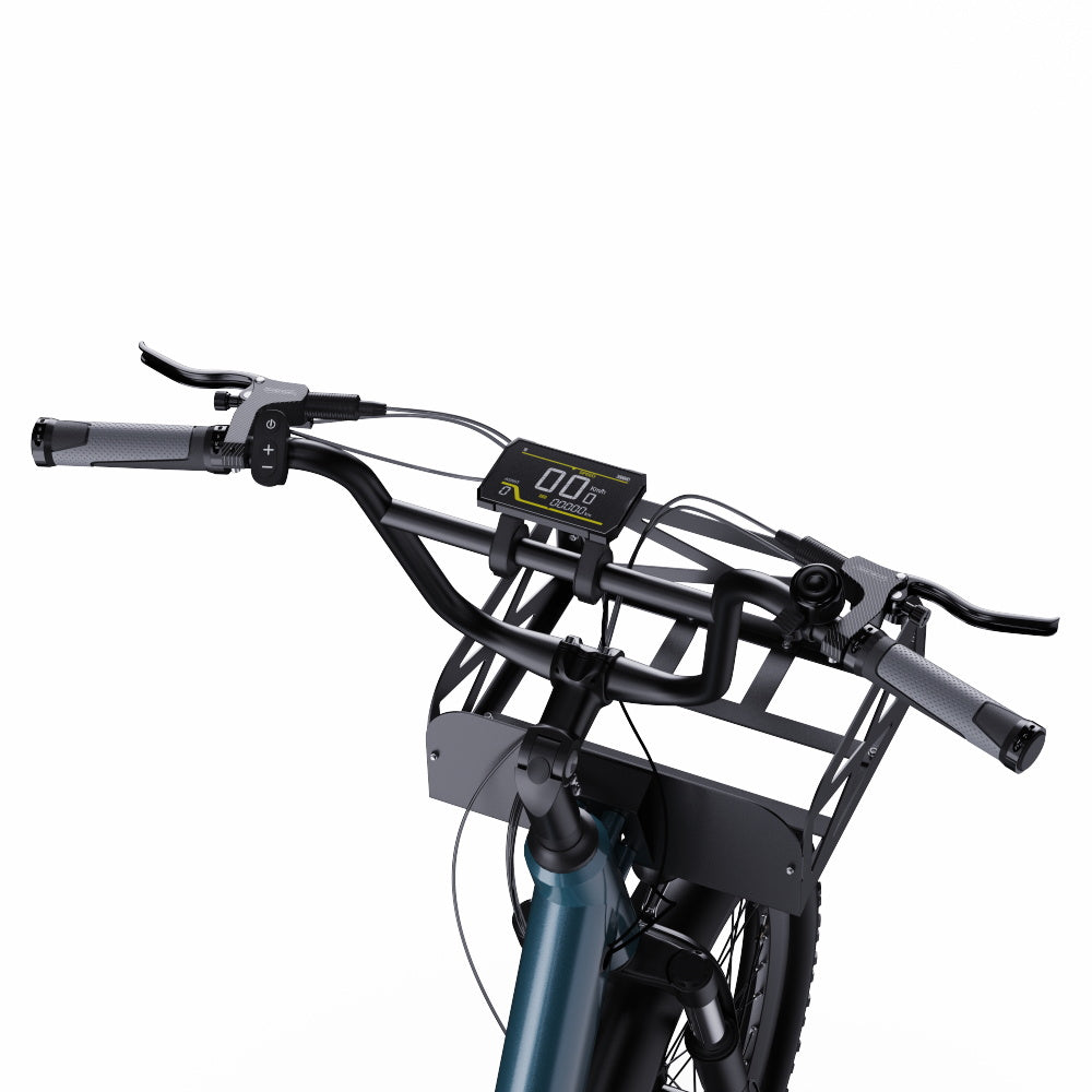 ONESPORT OT01 Electric Cargo Bike, 650W Motor, 48V 27Ah Battery, 20*2.6-inch Tire, 25km/h Max Speed, 100km Max Range, Hydraulic Disc Brakes, Front Suspension Fork - Blue
