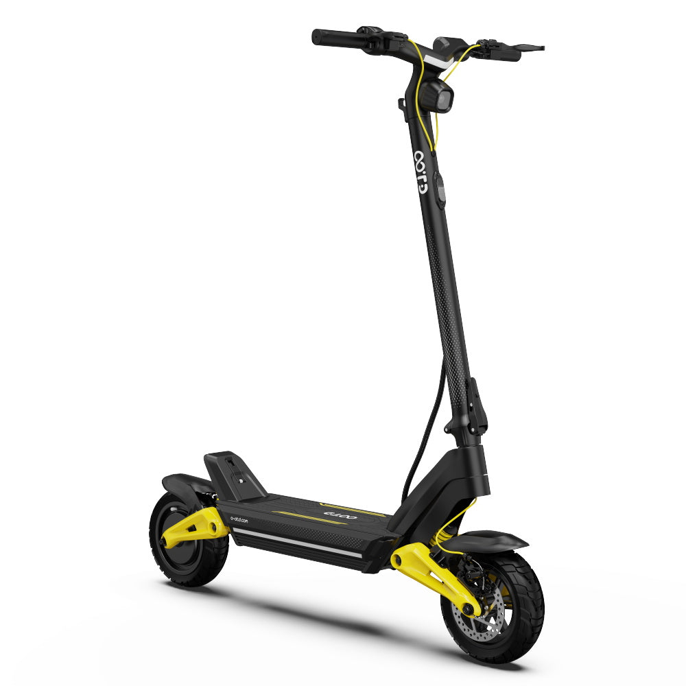OOTD S10 Folding Electric Scooter 10 Inch Tires 1400W Motor 25km/h Max Speed 48V 20Ah Battery for 60-70km Range 120KG Max Load Disc Brake shock absorption IPX4 APP - Yellow