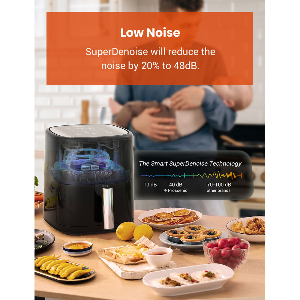 Proscenic T22 Smart Electric Air Fryer/Oil-Free/Non-stick Pan/5L Capacity /1500W/Black