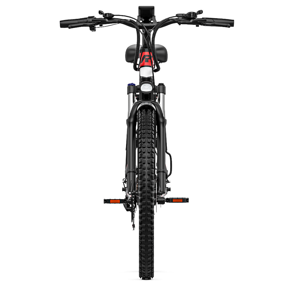 RANDRIDE YG90B Electric Bike 1000W Motor 45km/h Max Speed 48V 17Ah Removable battery 80-90KM Max Range 27.5*2.4'' CST Tires 120kg Load Shimano 21 Gears Hydraulic brake - Black & Red