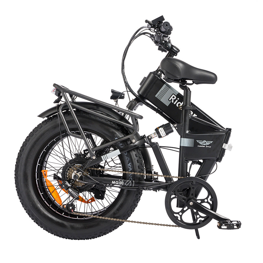 Ridstar H20 Folding Electric Bike, 1000W Motor, 48V 15AH Battery, 20*4.0inch Fat Tires, 45km/h Max Speed, 80km Max Range, Shimano 7-speed, Dual Disc Brakes, Front & Rear Dual Hydraulic Suspension