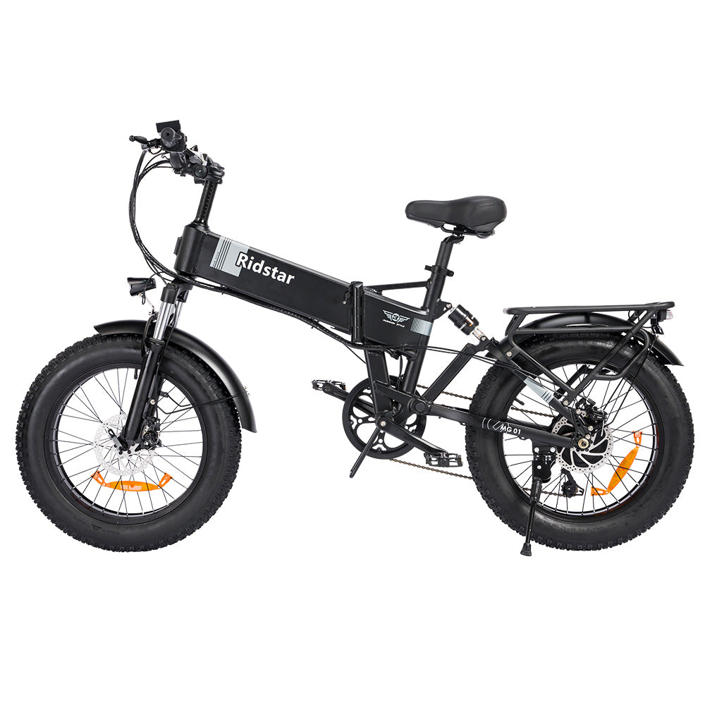 Ridstar H20 Folding Electric Bike, 1000W Motor, 48V 15AH Battery, 20*4.0inch Fat Tires, 45km/h Max Speed, 80km Max Range, Shimano 7-speed, Dual Disc Brakes, Front & Rear Dual Hydraulic Suspension