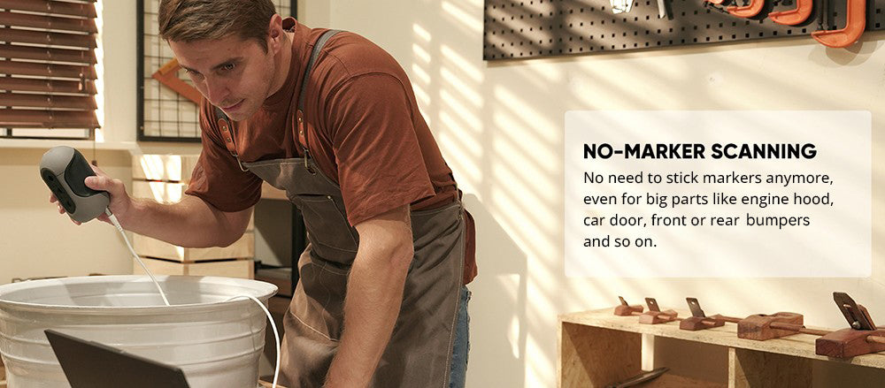 3D Makerpro Mole Standard 3D skener, presnosť 0,05 mm, rozlíšenie 0,1 mm, pracovná vzdialenosť 150–400 mm, s technológiou Multi-Spectral, podporuje skenovanie tvárí.