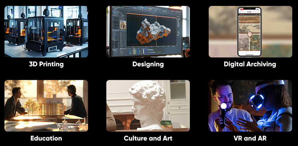 3D skener 3DMakerpro Moose Lite, presnosť 0,05 mm, rozlíšenie 0,10 mm, zdroj NIR svetla, 24-bitová farebná kamera, vizuálne sledovanie AI, snímková frekvencia 10 snímkov za sekundu, objektívy s protisunutím, kompatibilný s Windows/MacOS