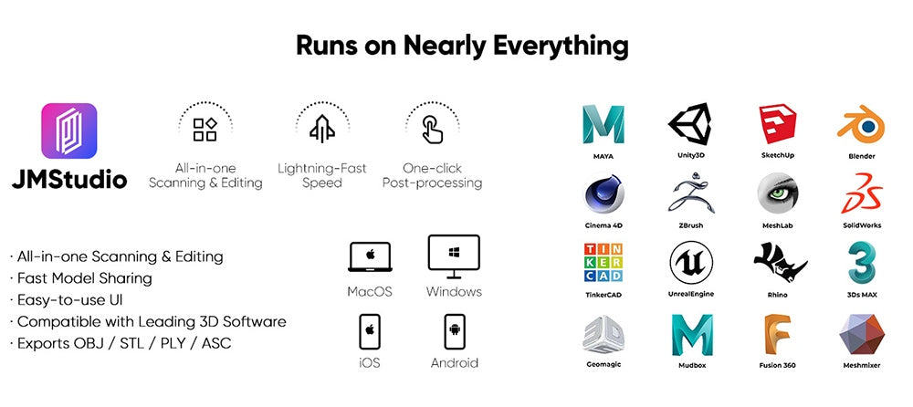 3D skener 3DMakerpro Seal, presnosť 0,01 mm, rozlíšenie 0,05 mm, 24-bitové zachytávanie farieb