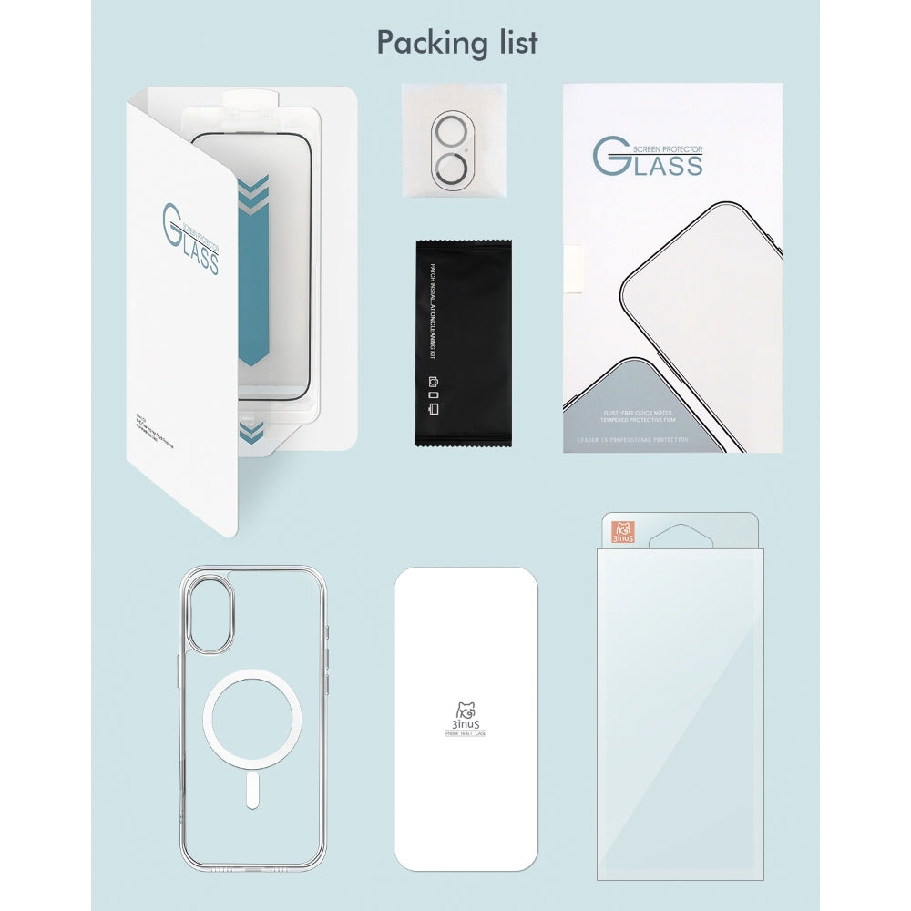 3inuS S61 Ochranný obal a ochranná fólia na obrazovku pre iPhone 16