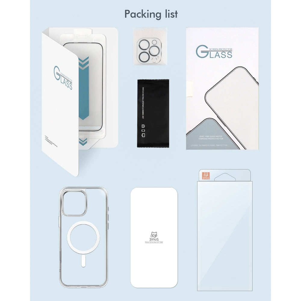 3inuS S63 Ochranný obal a ochranná fólia na displej pre iPhone 16 Pro Max