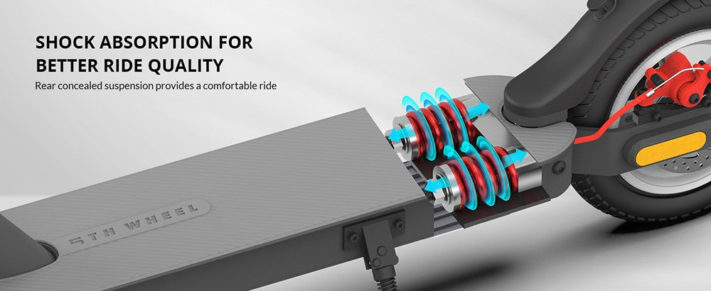 Elektromobilný skúter 5TH WHEEL V30 Pro, 10" plástvový pneumatik, 350W predný motor (MAX 520W), max. rýchlosť 18 mph, 36V 7,5Ah batéria.