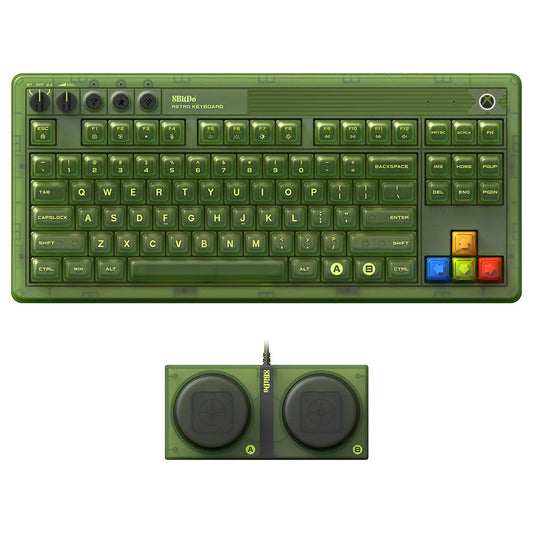 8BitDo Retro 87 Mechanical Keyboard Xbox Edition, 87 Keys, RGB Backlight, Hot Swappable PCB, Bluetooth/2.4G/USB-C Connection, Wireless Gaming Keyboard for Windows &amp; Android