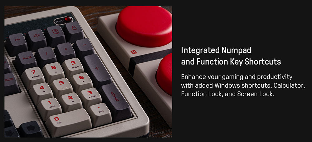 Mechanická klávesnica 8BitDo Retro 108, 108 klávesov, vyměnitelné PCB, 3 režimy pripojenia, bezdrôtová herná klávesnica pre Windows a Android - červená