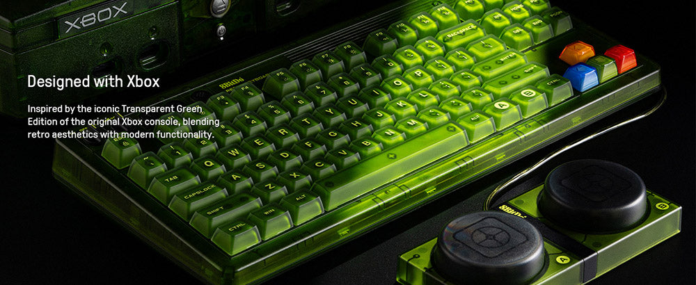 8BitDo Retro 87 Mechanická Klávesnica Xbox Edition, 87 Klávesov, RGB Podsvietenie, Vymeniteľné PCB, Pripojenie cez Bluetooth/2.4G/USB-C, Bezdrôtová Herná Klávesnica pre Windows a Android