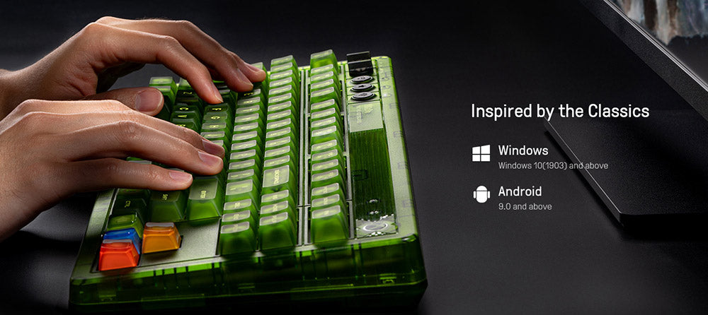 8BitDo Retro 87 Mechanická Klávesnica Xbox Edition, 87 Klávesov, RGB Podsvietenie, Vymeniteľné PCB, Pripojenie cez Bluetooth/2.4G/USB-C, Bezdrôtová Herná Klávesnica pre Windows a Android