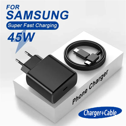 PD 45W USB C nabíjačka Super rýchly nabíjací adaptér pre Samsung Galaxy S22 S23 S24 Ultra Note 20 Nabíjačka mobilného telefónu typu C kábel
