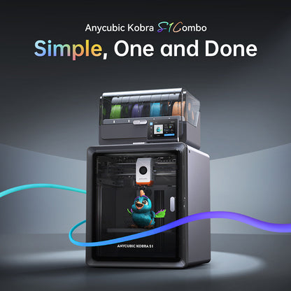 Anycubic Kobra S1 Combo 3D Printer, Up to 8-Color Printing, Ace Pro Color Engine, 600mm/s Ultra-Fast Speed, Auto-leveling, 320&#176;C Hotend, 44dB Ultra-Quiet, CoreXY Construction, 250*250*250mm