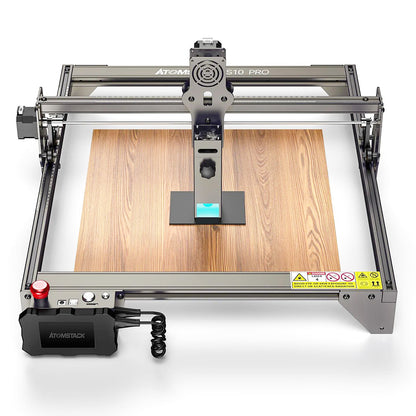 ATOMSTACK S10 Pro 10W Laser Engraver Cutter, 50W Machine Power, Fixed-Focus, 0.08x0.06mm Compressed Spot, Offline Working, 410x400mm