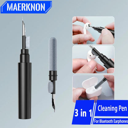 Čistiace pero na Bluetooth slúchadlá Bezdrôtová súprava na čistenie slúchadiel Čistiaci kefka pre Airpods Pro Nástroje na čistenie púzdra slúchadiel Bluetooth