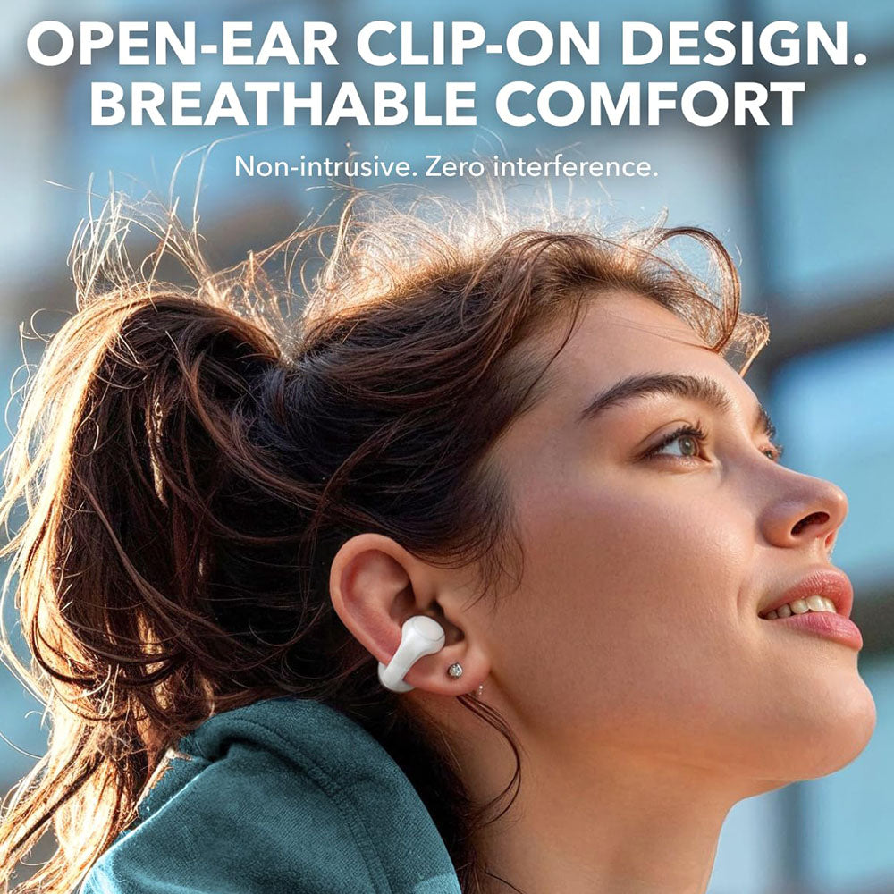 Anker Soundcore C30i Open-ear Clip-on Earbuds, Bluetooth 5.3, IPX4 Water-Resistant, Up to 30 Hours Playtime - White