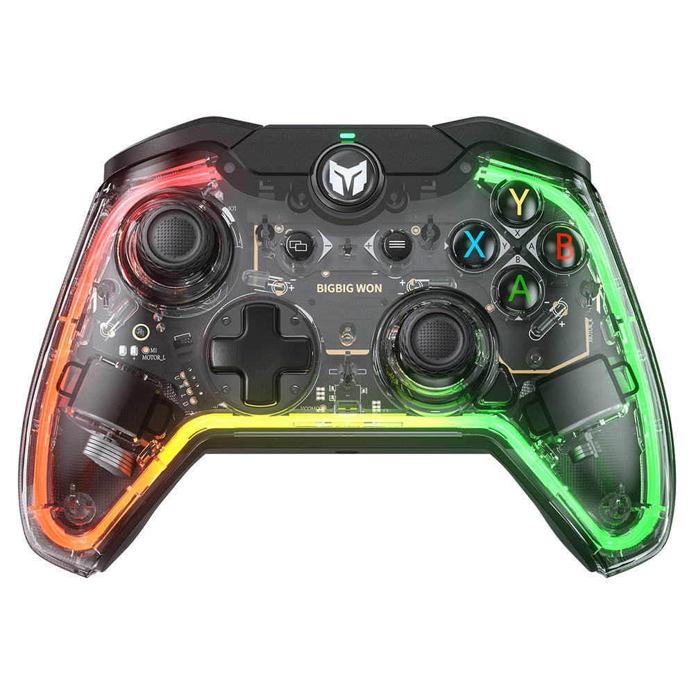 BIGBIG WON Rainbow Lite Wired Game Controller, RGB Light, Custom Buttons, Compatible with Switch / Windows 10 &amp; 11 PC