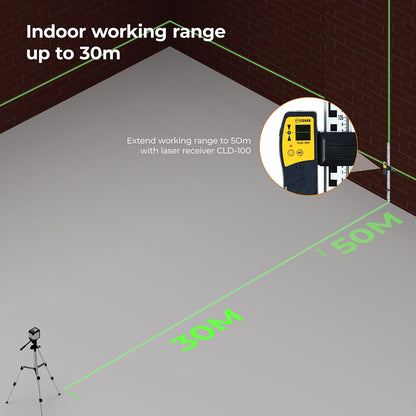 CIGMAN CM-G02 2 Lines Laser Level, Self-Leveling, Rechargeable 1000mAh Li-ion Battery