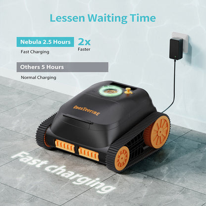 CoasTeering Nebula Cordless Robotic Pool Cleaner, 180min Runtime, Wall Climbing &amp; Waterline Cleaning, Brushless Motors, Smart Navigation, Cleaning Inground Pools up to 3229 Sq.ft