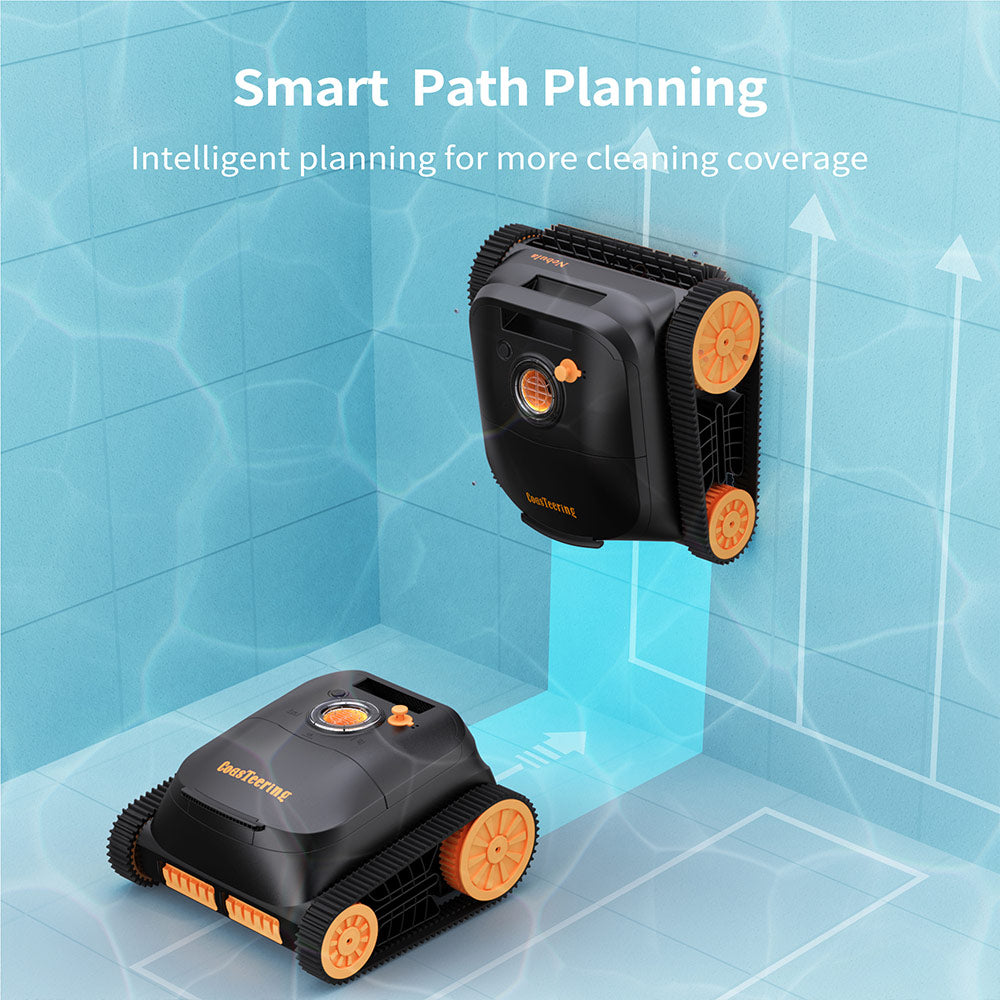 CoasTeering Nebula Cordless Robotic Pool Cleaner, 180min Runtime, Wall Climbing &amp; Waterline Cleaning, Brushless Motors, Smart Navigation, Cleaning Inground Pools up to 3229 Sq.ft