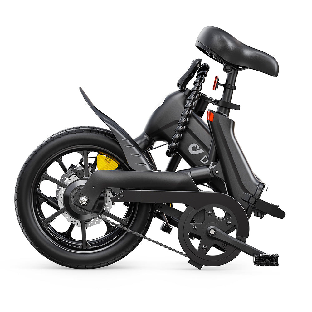 DYU A16 Electric Bike, 250W Motor, 36V 10Ah Battery, 16-inch Tire, 25km/h Max Speed, 55km Range, Dual Disc Brakes - Black