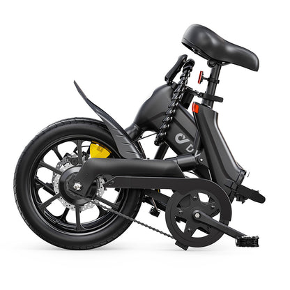 DYU A16 Electric Bike, 250W Motor, 36V 10Ah Battery, 16-inch Tire, 25km/h Max Speed, 55km Range, Dual Disc Brakes - Black
