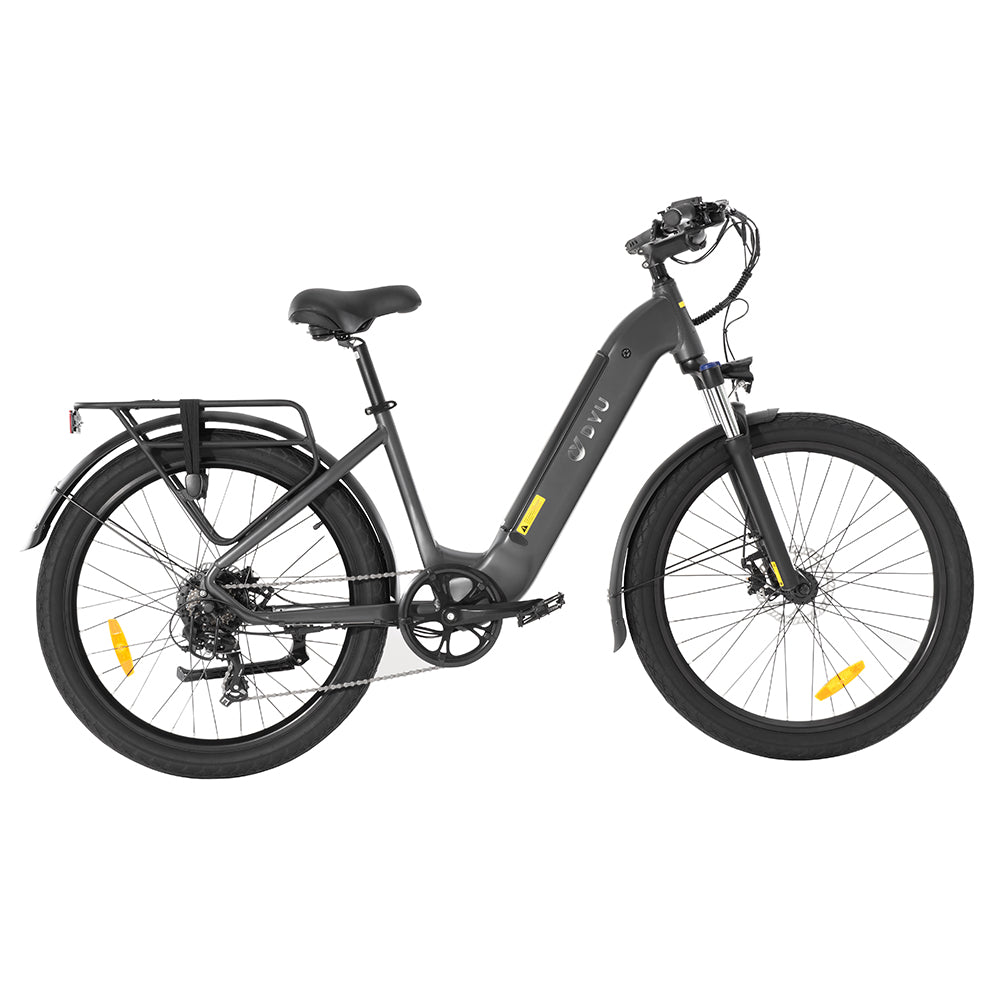 DYU C1 Electric Bike, 350W Motor, 36V 10Ah Battery, 26*2.5&quot; All-terrain Tires, 25km/h Max Speed, 65km Max Range, Dual Disc Brakes