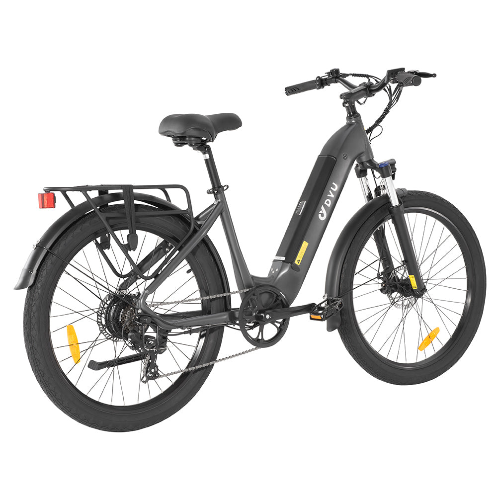 DYU C1 Electric Bike, 350W Motor, 36V 10Ah Battery, 26*2.5&quot; All-terrain Tires, 25km/h Max Speed, 65km Max Range, Dual Disc Brakes