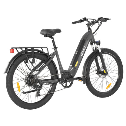DYU C1 Electric Bike, 350W Motor, 36V 10Ah Battery, 26*2.5&quot; All-terrain Tires, 25km/h Max Speed, 65km Max Range, Dual Disc Brakes