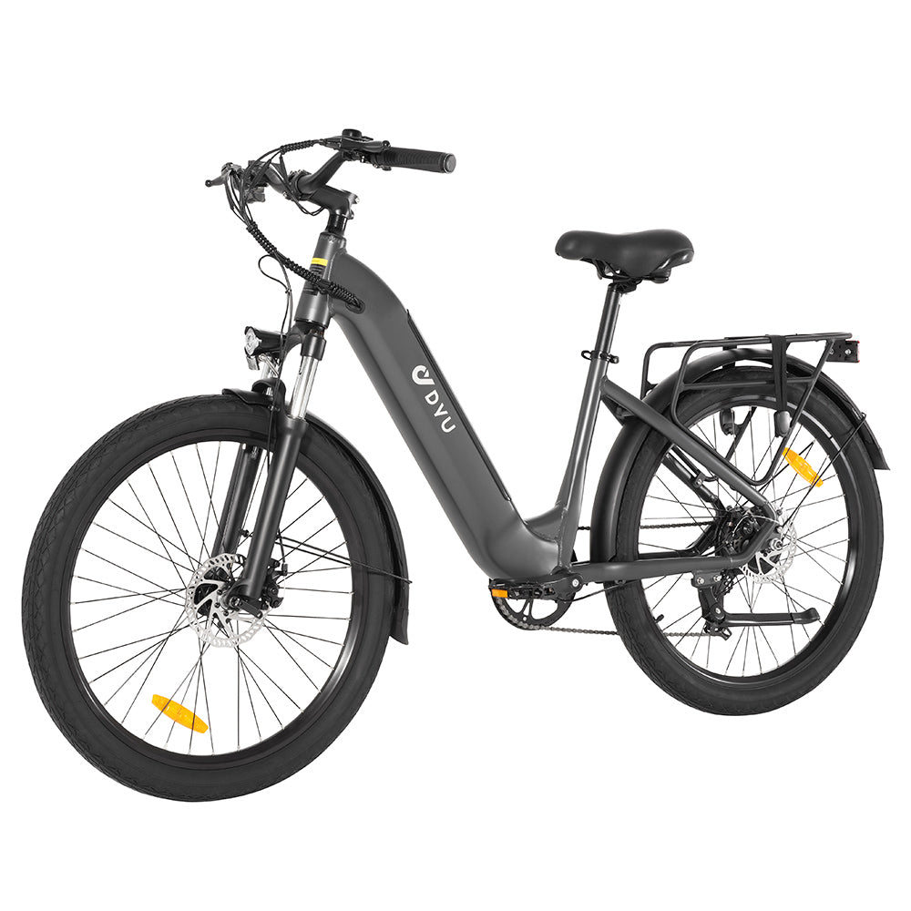 DYU C1 Electric Bike, 350W Motor, 36V 10Ah Battery, 26*2.5&quot; All-terrain Tires, 25km/h Max Speed, 65km Max Range, Dual Disc Brakes