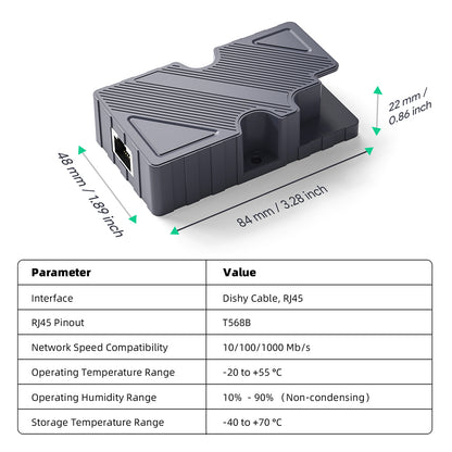 EDUP EP-PW9605 Dishy Cable to RJ45 Adapter Network Port Converter for Starlink