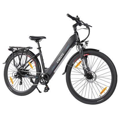 ESKUTE ES-28-SD Electric Bike, 250W Motor, 36V 14.5Ah Battery, 28 x 1.75&#39;&#39; Tires, 25km/h Max Speed, 90km Range, Disc Brakes, Suspension Front Fork, SHIMANO 7 Speed, LCD Display - Black