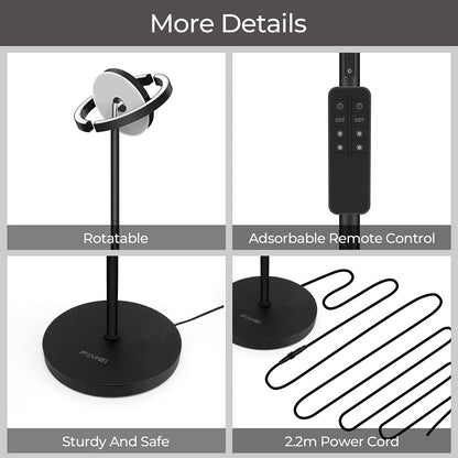 FIMEI PY-F1202 LED Floor Lamp, Central Downward Light, 3000K-6000K Color Temperature, Stepless Dimming, Remote Control/Touch Control, for Living Room - Black