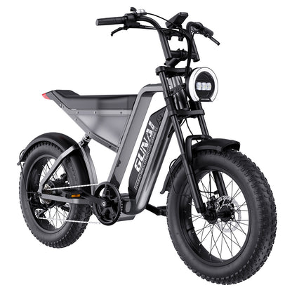 GUNAI-Y Electric Bike, 1000W Motor, 48V 18Ah Battery, 20*4.0-inch Fat Tires, 60km/h Max Speed, 100km Range, Hydraulic Disc Brake, Front &amp; Rear Suspension, Shimano 7-Speed