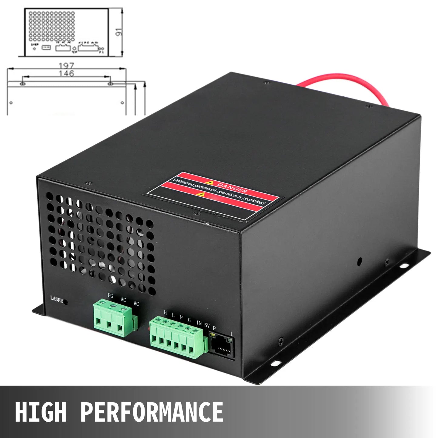 VEVOR CO2 laserový spínač napájania AC110V / AC220V 50W 80W 100W Malý a ľahký pre laserové gravírovacie zariadenie na rezanie rúr, predaj