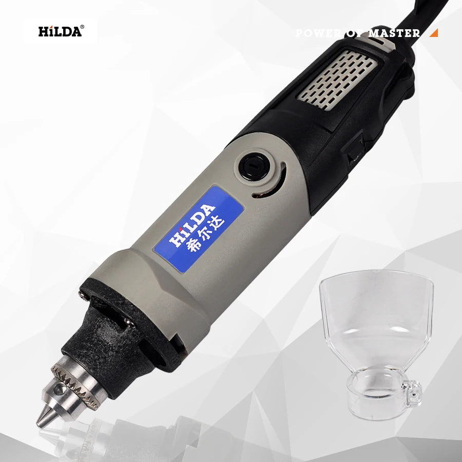 HILDA Elektrická vŕtačka Rotačné náradie Elektrické náradie Variabilná rýchlosť 400W Mini vŕtačka 6-polohová minibrúska Rotačné náradie