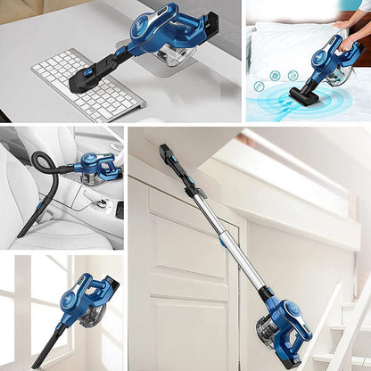 INSE S6P Cordless Handheld Vacuum Cleaner 23KPa Suction 250W Brushless Motor 2500mAh Detachable Batteries for Wood Floor, Carpet, Stair, Curtain, Car, Furniture - Blue