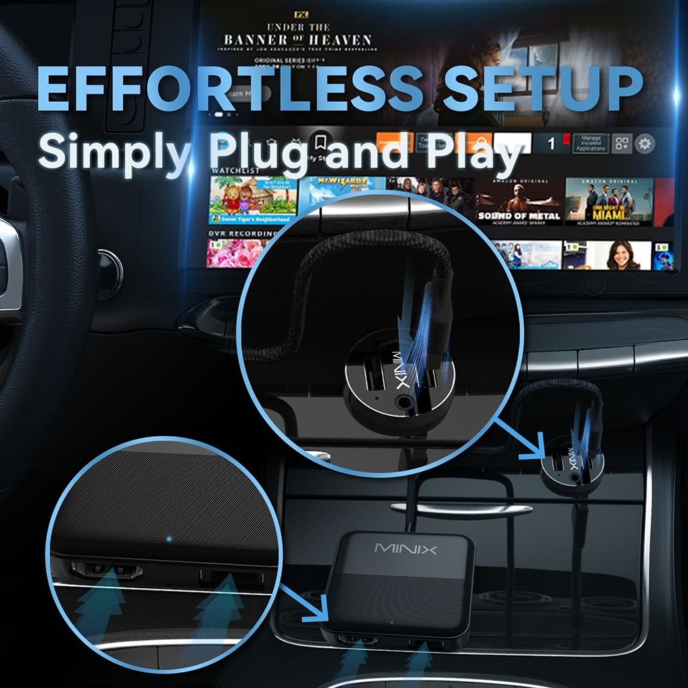MINIX CA361 Wireless CarPlay Adapter, with HDMI/USB, Plug &amp; Play