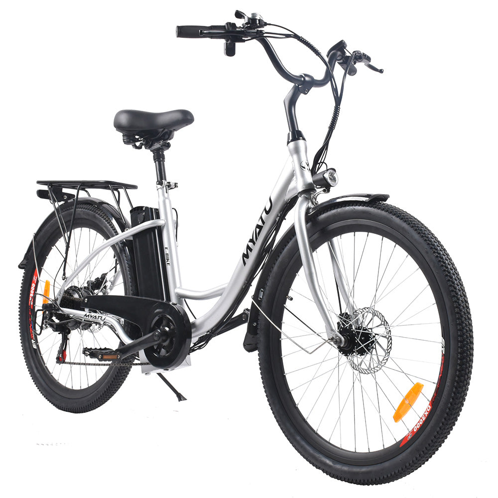 MYATU MYT-TYY Electric Bike, 350W Motor, 36V 15Ah Battery, 26*1.95&#39;&#39; Tires, 25km/h Max Speed, 50km Range, Disc Brake, Shimano 7-speed