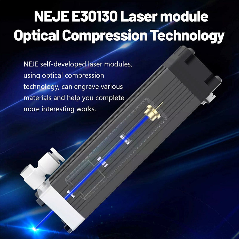 NEJE 3 Pro E30130 5.5W Laser Engraver Cutter, Auto Air Assist, APP Control, 0.06mm Compressed Spot, 0.01mm Precision, 1000mm/s,  Engraving Size 400*410mm, Expandable to 400*1030mm