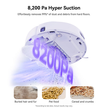 Narwal Freo X Ultra Robotic Vacuum and Mop with Auto Washing and Self-Empty, Strong 8200Pa Suction Power, Zero-Tangling Floating Brush, Automated Mop Lifting To 12mm, All-in-One Base Station