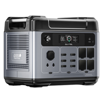 OUKITEL P2001 Plus Portable Power Station, 2400W AC Output, 2048Wh LiFePO4 Battery, 13 Outlets, 80% Charge in 1Hr, Smart APP Control, Adjust at 400W/800W/1200W/1800W, 2000W UPS &lt; 10ms, Max. 500W Solar Input, IP54 Dust-Proof &amp; Splash-Proof