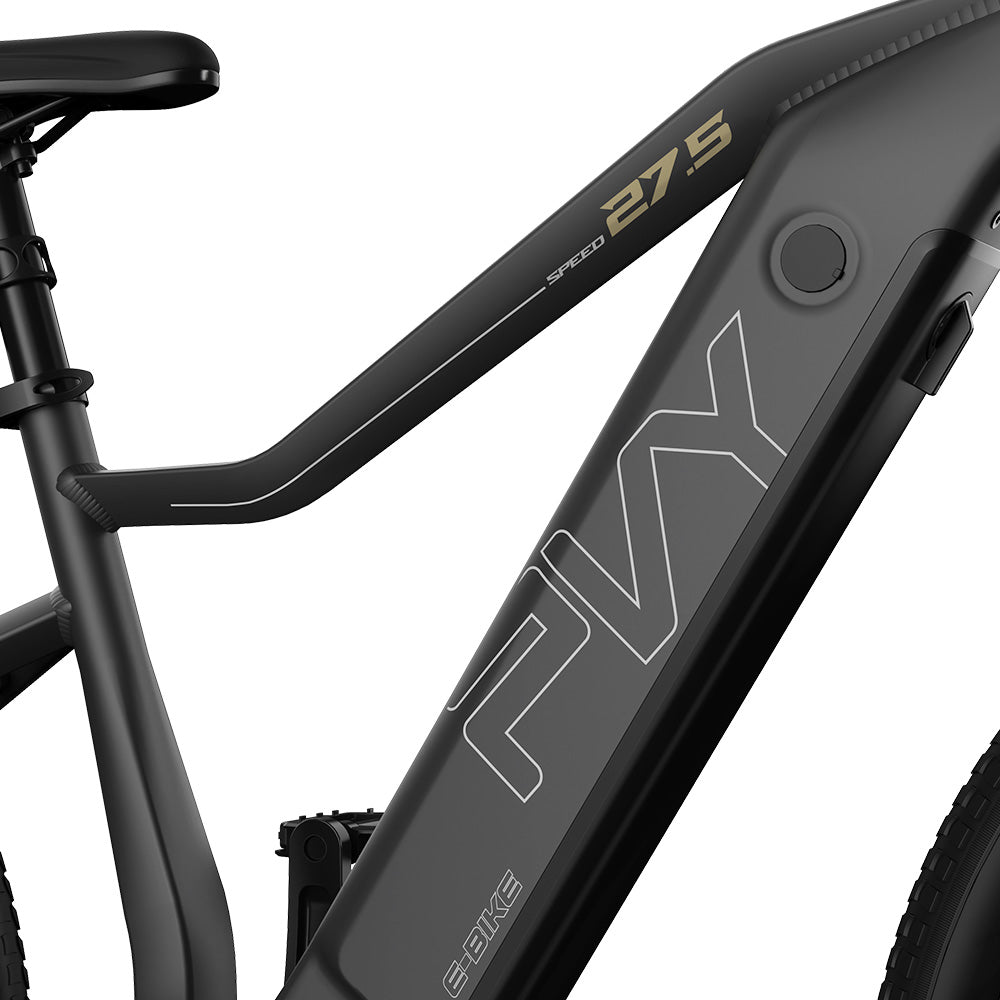 PVY Power Electric Bike 1000W Motor 48V 16.5Ah Battery 100km Range 27.5*2.1-inch Tire Hydraulic Disc Brake Shock Absorbing Fork SHIMANO 7-speed IP66 Waterproof - Grey
