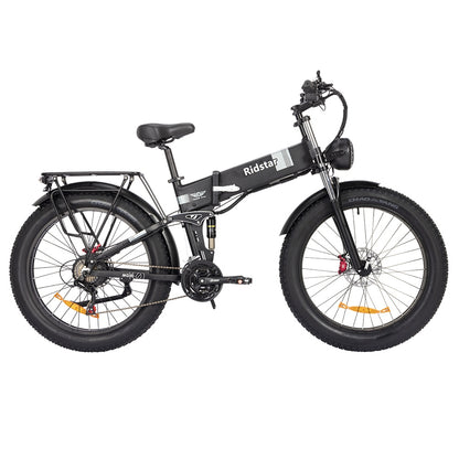 Ridstar H26 Pro Electric Bike, 26*4.0 inch All-terrain Fat Tires 1000W Motor 48V 23Ah Battery 58km/h Max Speed 120km Max Range Oil Brake