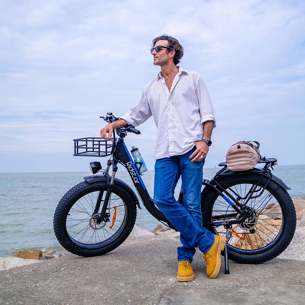 Ridstar MN26 Electric Bike, 750W Motor 26*4.0&#39; Fat Tire, 48V 20Ah Battery, 58km/h Max Speed, 90km Max Range, Shimano 7-speed, Mechanical Disc Brake