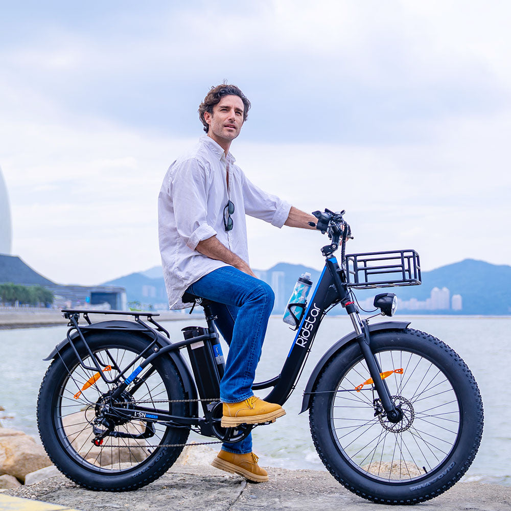 Ridstar MN26 Electric Bike, 750W Motor 26*4.0&#39; Fat Tire, 48V 20Ah Battery, 58km/h Max Speed, 90km Max Range, Shimano 7-speed, Mechanical Disc Brake