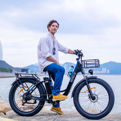 Ridstar MN26 Electric Bike, 750W Motor 26*4.0&#39; Fat Tire, 48V 20Ah Battery, 58km/h Max Speed, 90km Max Range, Shimano 7-speed, Mechanical Disc Brake